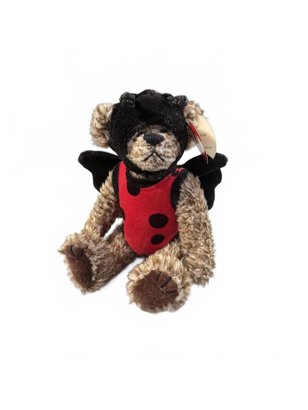 VTG 1993 Ty Attic Treasures Bugsy the Bear – Jointed Plush Ladybug Costume